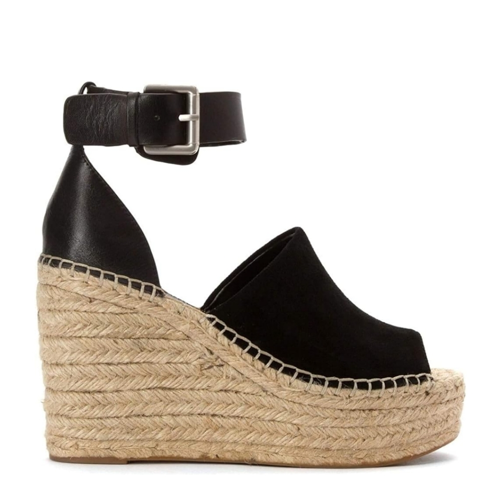 Marc Fisher LTD Adalyn Espadrille Wedge Black Suede 10 - Picture 5 of 8